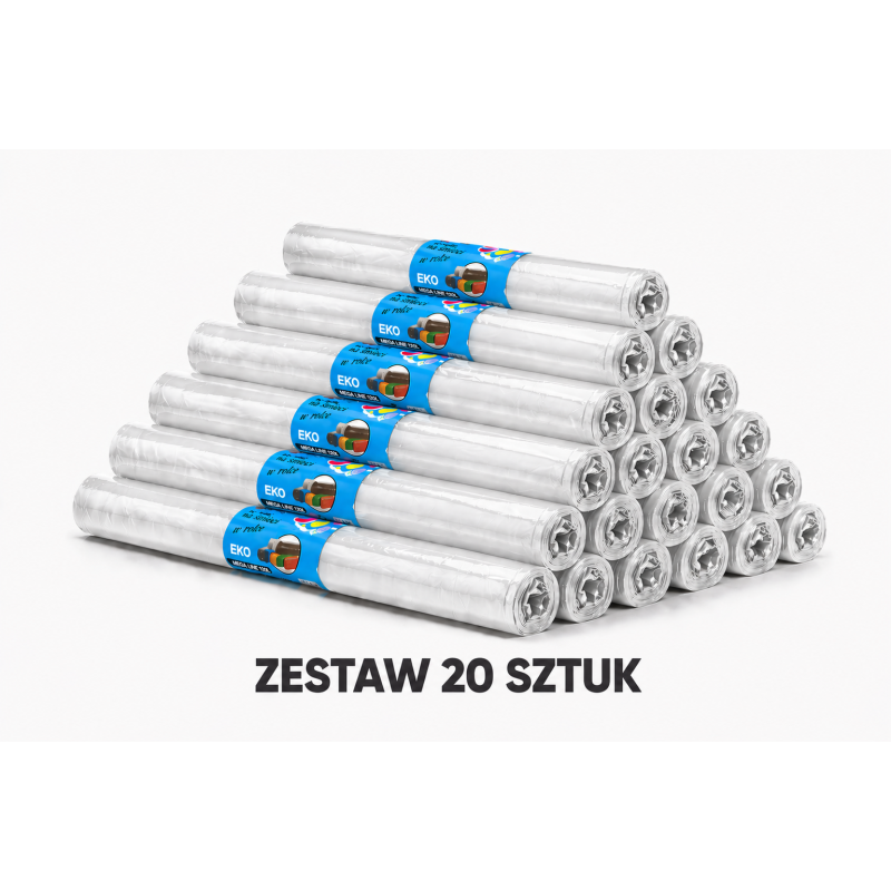ZESTAW 20 ROLEK WORKÓW 160L MOCNYCH I WYTRZYMAŁYCH 200sztuk (Biały)