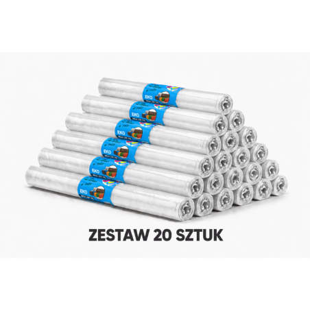 ZESTAW 20 ROLEK WORKÓW 160L MOCNYCH I WYTRZYMAŁYCH 200sztuk (Biały)