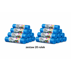 ZESTAW WORKÓW 35L  Z GRUBEJ FOLII 1000 sztuk worków (Niebieski)