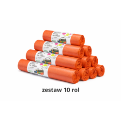 ZESTAW 10 ROL WORKÓW 120L Z GRUBEJ FOLII BARDZO MOCNE (Czerwony)