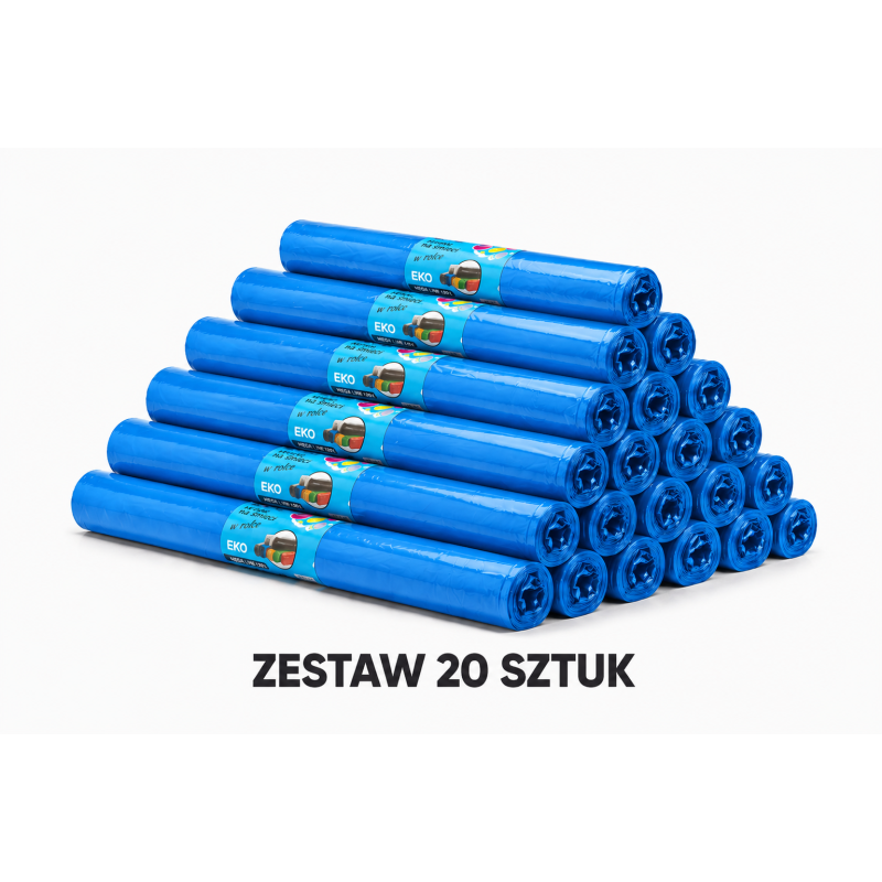 ZESTAW 20 ROLEK WORKÓW 160L MOCNYCH I WYTRZYMAŁYCH 200sztuk (Brązowy)