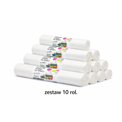 ZESTAW 10 ROL WORKÓW 120L Z GRUBEJ FOLII BARDZO MOCNE (Biały)