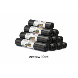 ZESTAW 10 ROL WORKÓW 120L Z GRUBEJ FOLII BARDZO MOCNE (Czarny)
