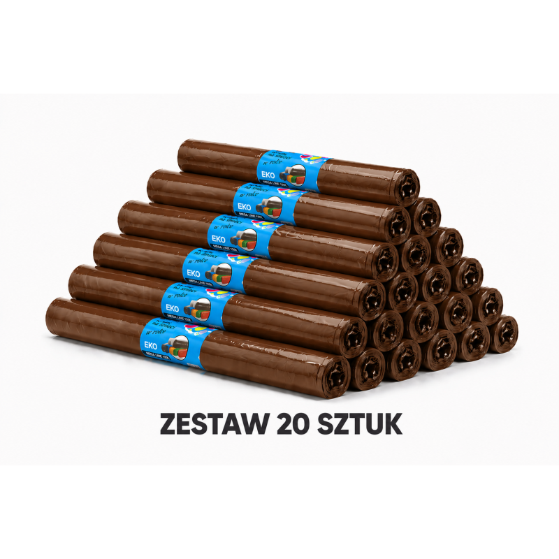 ZESTAW 20 ROLEK WORKÓW 160L MOCNYCH I WYTRZYMAŁYCH 200sztuk (Żółty)