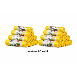 ZESTAW WORKÓW 35L  Z GRUBEJ FOLII 1000 sztuk worków (Żółty)