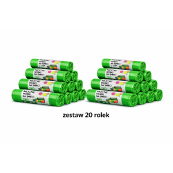 ZESTAW WORKÓW 35L  Z GRUBEJ FOLII 1000 sztuk worków (Zielony)