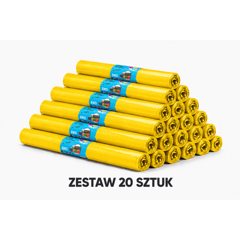 ZESTAW 20 ROLEK WORKÓW 160L MOCNYCH I WYTRZYMAŁYCH 200sztuk (Zielony)