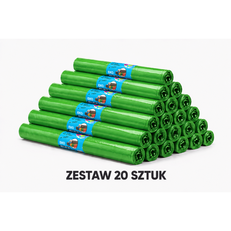 ZESTAW 20 ROLEK WORKÓW 160L MOCNYCH I WYTRZYMAŁYCH 200sztuk (Niebieski)