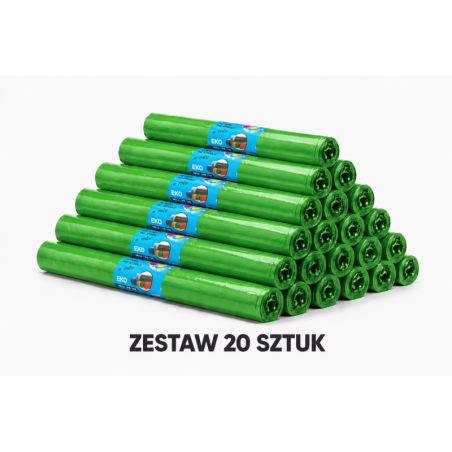 ZESTAW 20 ROLEK WORKÓW 160L MOCNYCH I WYTRZYMAŁYCH 200sztuk (Niebieski)